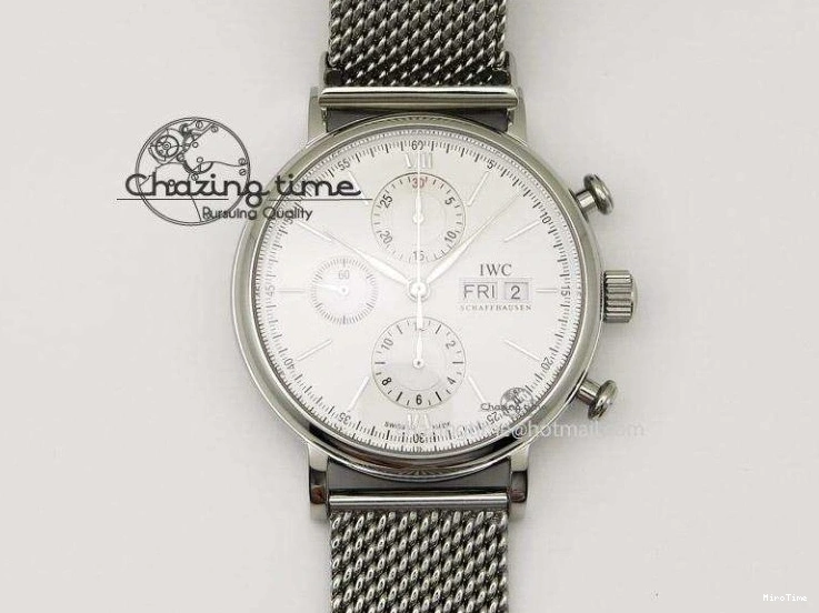 MIROTIME 0213 Pilot Chrono 377725 SS ZF 1:1 Best Edition White Dial on Black Leather Strap A Soft 7183